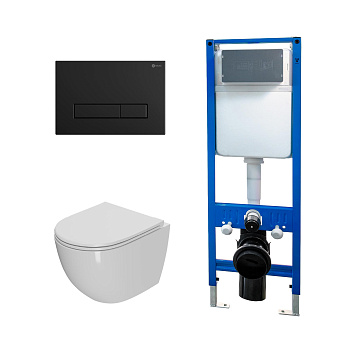 Сет: Инсталляция Point Элемент PN45124 + Клавиша Меркурий черн мат PN44831BM + Унитаз Афина PN41041