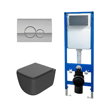 Сет: Инсталляция Point Элемент PN45124 + Клавиша Виктория хром PN44061C + Унитаз Меркурий PN41831GM