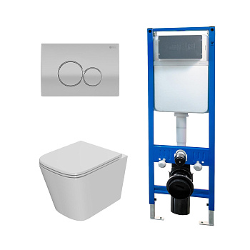 Сет: Инсталляция Point Элемент PN45124 + Клавиша Виктория мат хр/хр PN44061SC + Унитаз Ника PN41081