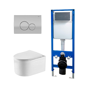 Сет: Инсталляция Point Элемент PN45124 + Клавиша Виктория мат хр/хр PN44061SC + Унитаз Омега PN41902