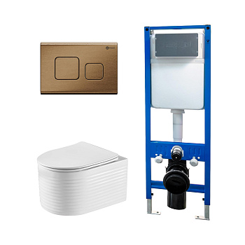 Сет: Инсталляция Point Элемент PN45124 + Клавиша Афина бронза браш PN44041BB + Унитаз Омега PN41902