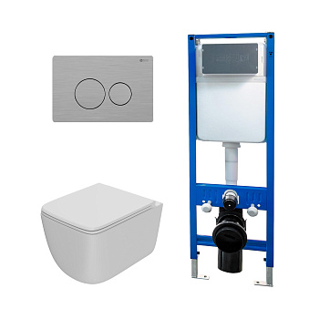 Сет: Инсталляция Point Элемент PN45124+Клавиша Виктория нерж стальPN44061SB+Унитаз МеркурийPN41831WM