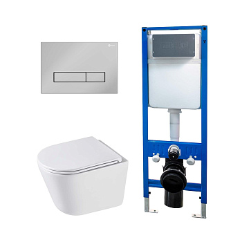 Сет: Инсталляция Point Элемент PN45124 + Клавиша Меркурий, хром, PN44831C + Унитаз Венера PN41071