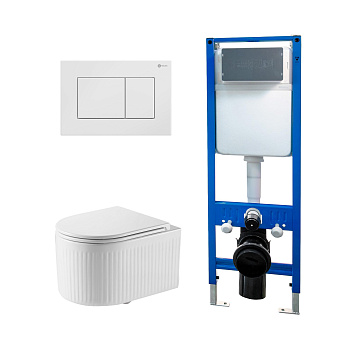 Сет: Инсталляция Point Элемент PN45124 + Клавиша Ника, белый, PN44081W + Унитаз Деметра PN41121