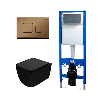 Сет: Инсталляция Point Элемент PN45124+Клавиша Афина бронза браш PN44041BB+Унитаз Меркурий PN41831BM