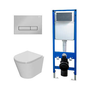 Сет: Инсталляция Point Элемент PN45124 + Клавиша Меркурий, хром, PN44831C + Унитаз Виктория PN41061