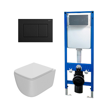 Сет: Инсталляция Point Элемент PN45124 + Клавиша Ника черн мат PN44081BM + Унитаз Меркурий PN41831WM