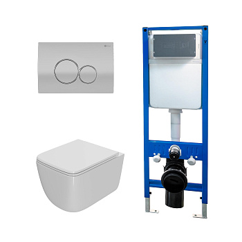 Сет: Инсталляция Point Элемент PN45124 +Клавиша Виктория мат хр/хрPN44061SC +Унитаз Меркурий PN41831