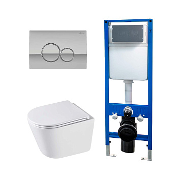 Сет: Инсталляция Point Элемент PN45124 + Клавиша Виктория, хром, PN44061C + Унитаз Венера PN41071